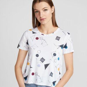 White Tshirt with Geometric Print